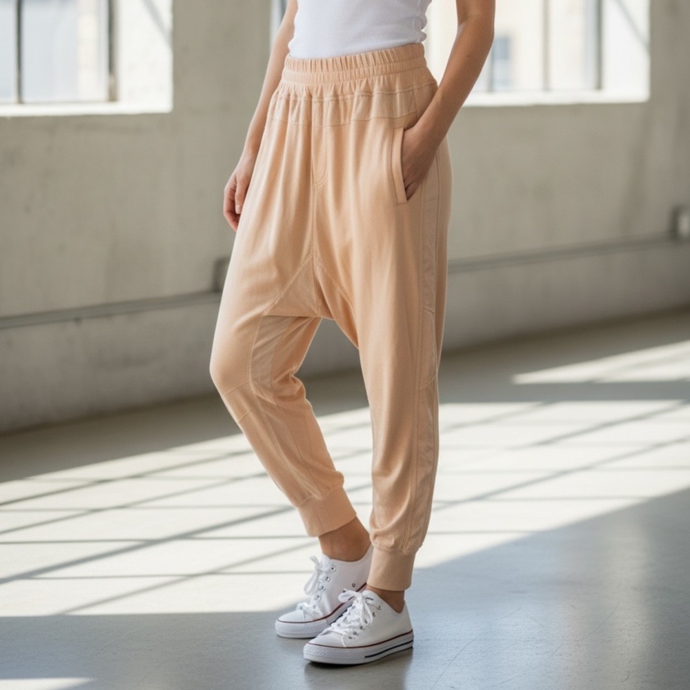 Young Fabulous &‎ Broke Womens Joggers Sweatpants Size XS Peach Elastic Waist